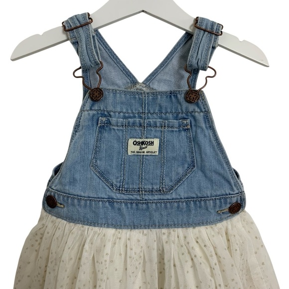 Oshkosh B’gosh Denim Tutu Overalls dress baby 2T - Picture 2 of 14